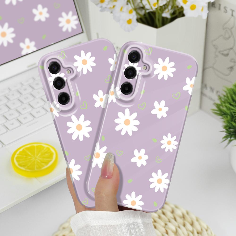 Tender Daisy Phone Case For Samsung Galaxy A57 A37 A17 A56 A36 A26 A16 A06 A55 A35 A25 A15 A05 4G 5G Film Hard Cover