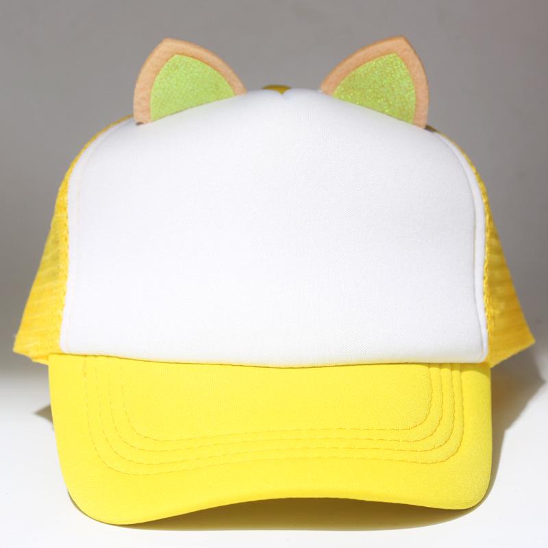 Children's Yellow Cotton Fisherman Hat with Logo for Primary Students, Kindergarten and Spring Outings