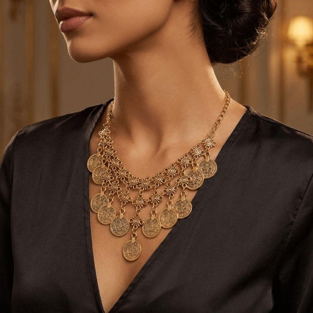 Tassel Belly Belt Zinc Zinc Alloy 2-in-1 Necklace Hair Accessories Trendy Metal Coin Waist Chain Beach
