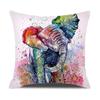 Watercolor Animals Cushion Cover 45X45Cm Cartoon Animals Portrait Printed Throw Pillow Cover Home Decorative Pillowcase For Sofa