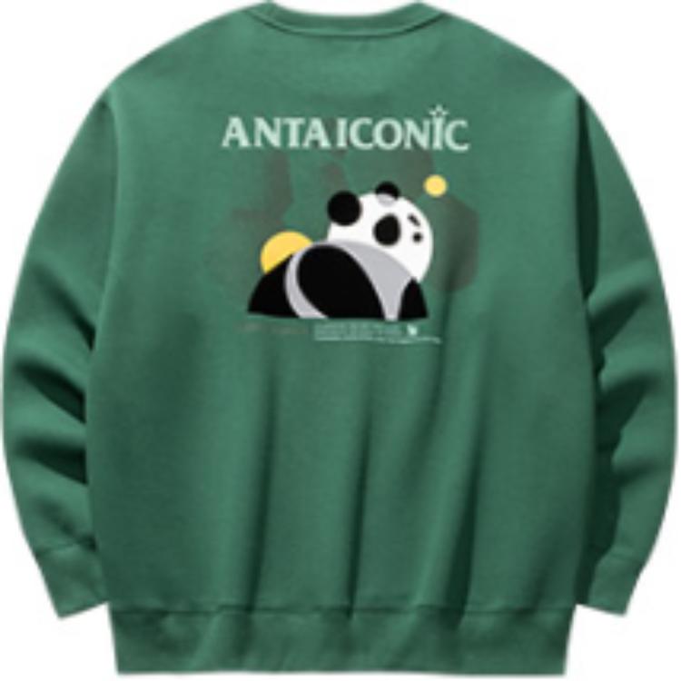 Anta Comfortable Loose Pullover Sweatshirt Unisex Sweatshirts Warm-Jade-Green 172518713-2
