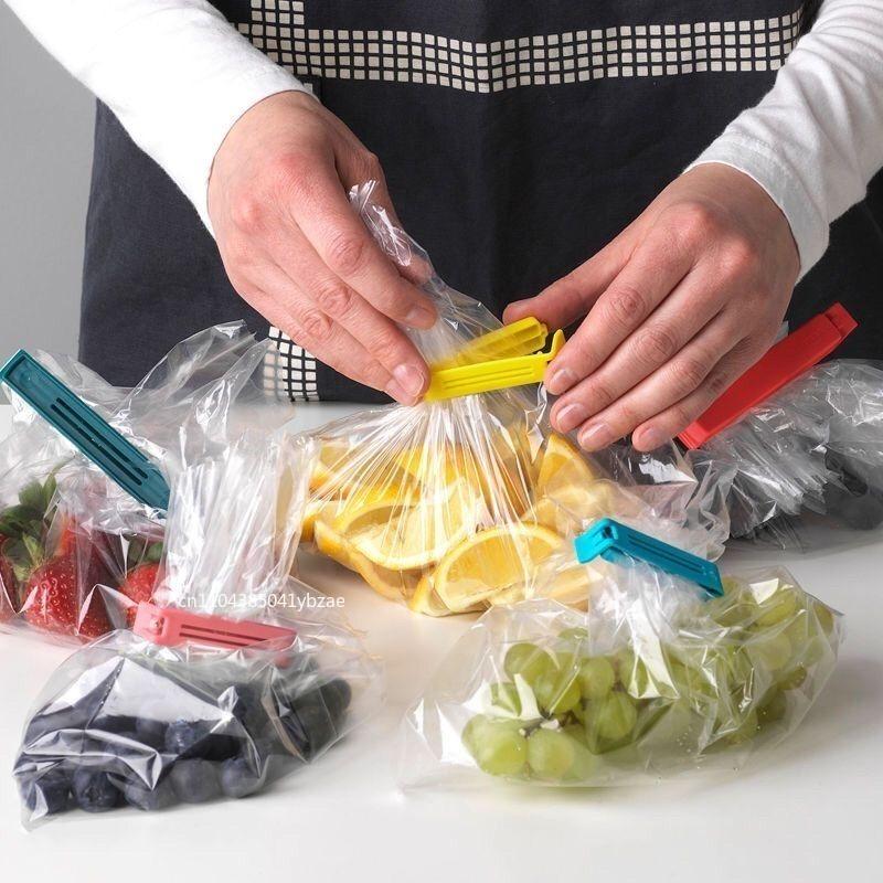 12 Stück/Set Lebensmittelaufbewahrung Tragbar Neues Küchenzubehör Lebensmittel Snack Versiegelung Versiegelungsbeutel-Clips Verschlussklemme Kunststoffwerkzeug 7/10/15 cm