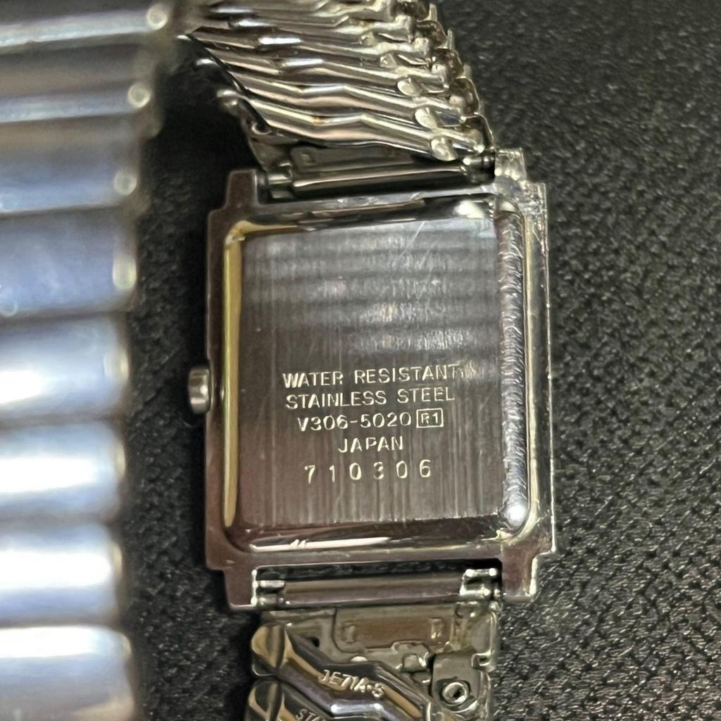 Used [Working Item] SEIKO ALBA Ladies Watch Silver Square V306-5020 Battery Replaced Operation Confirmed