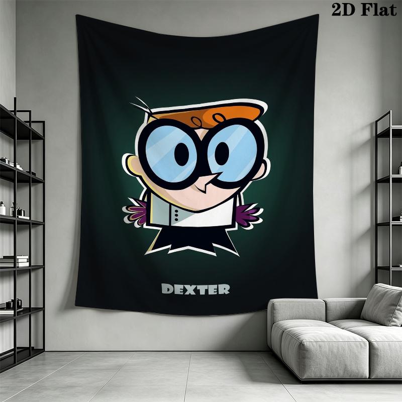 Dexter's Laboratory Wall Tapestry Aesthetic Wall Hanging Printed Fabric Blanket Decorative Tapestries for Bedroom Living Room Home Decor