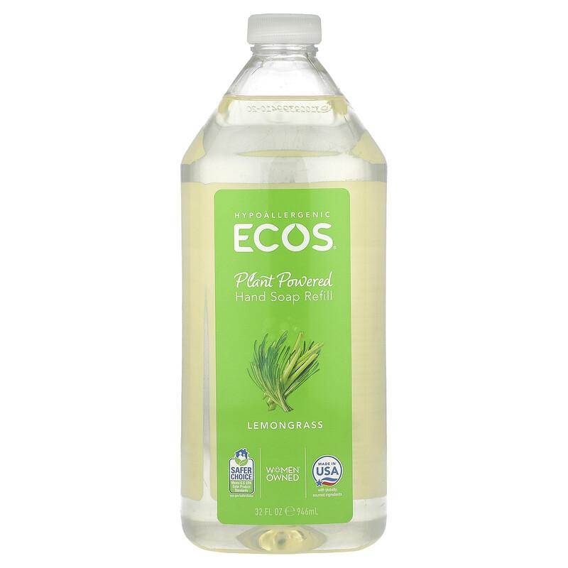 Ecos®, Plant Powered Hand Soap Refill, Lemongrass, 32 Fl Oz (946 Ml)