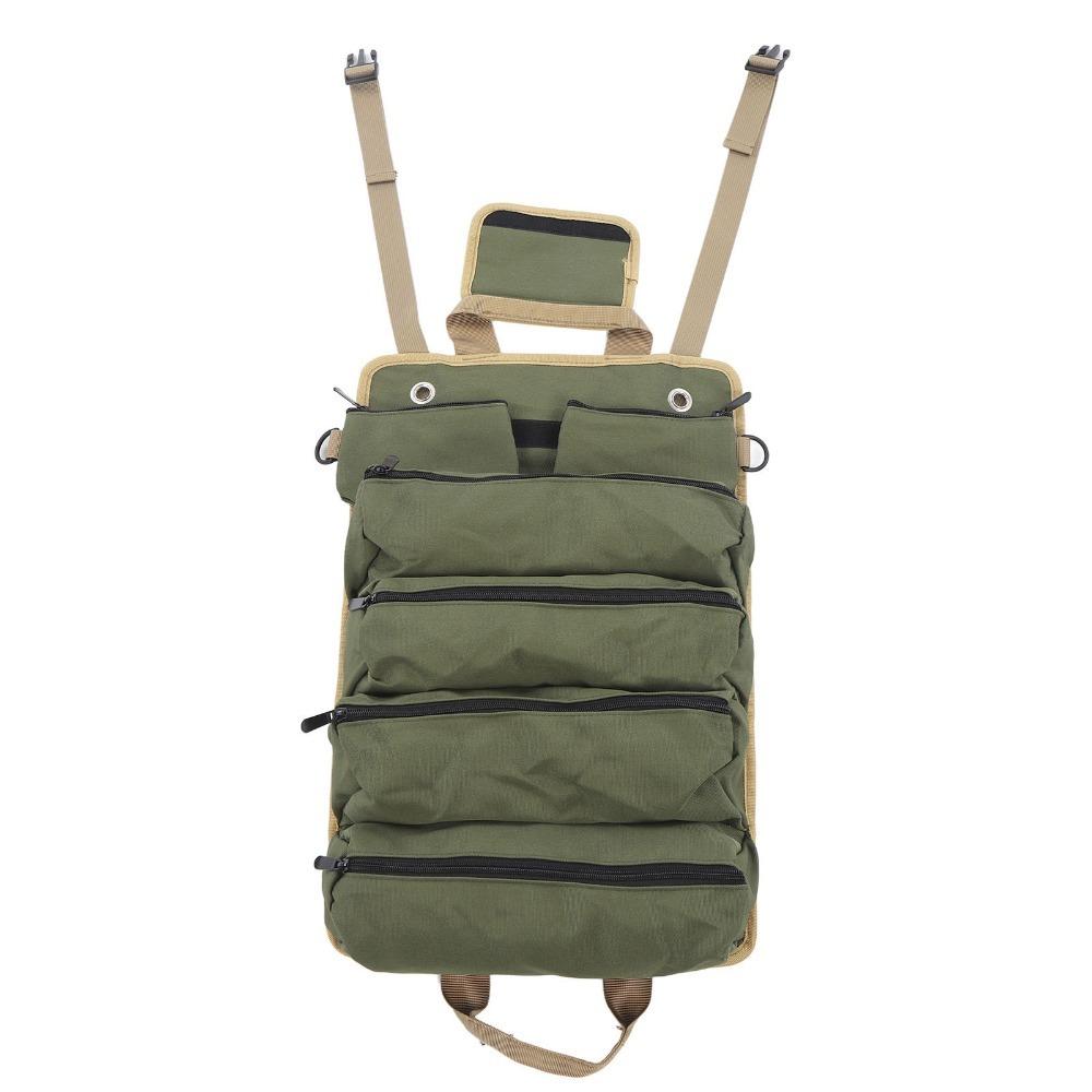 

Oxford Cloth Tool Roll Organizer Separate Pockets Multipurpose Tool Bag Roll Up Tool Bag Gardening зелёный