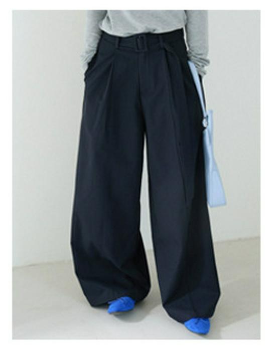 Ou Fan High-Waisted Wide-Leg Tencel Cotton Pants - Summer Style Women's Casual Loose-Fit 