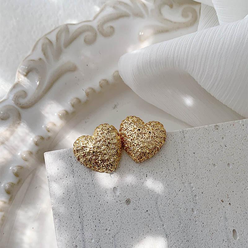 Gold Smooth Bow Heart Clip On Earrings Non Pierced Minimalist Wedding Bridal Jewelry For Women