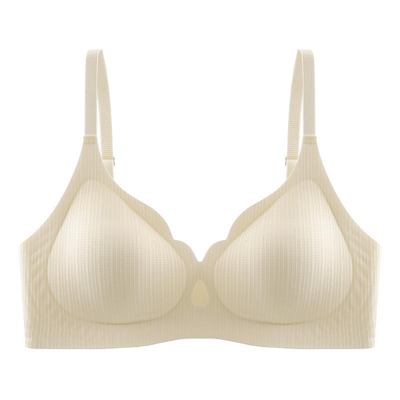 Women Hollow Out Wireless Push Up Comfortable Side Support Gathering Bra