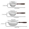 Wooden Handle Stainless Steel Small Colander Fine Mesh Oil Strainer Multi-Function Filter Mesh Flour Sifter Kitchen Baking Tools