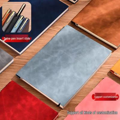 A5 Schafsleder Notizbuch mit PU Stifthalter - Weiches Leder Business Notizblock, Logo bedruckbar