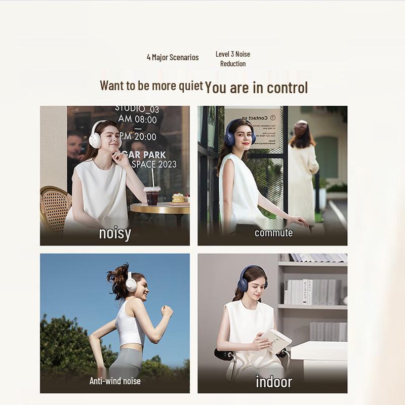 QCY H3 Active Noise Cancelling Over-Ear Bluetooth Headphones