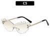 New Fashion Butterfly Diamond Frame Sun Glasses Women Rimless Women Metal Sunglasses for Travel 2025
