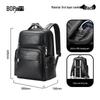 BoPai Men's Top-Grain Leather 16-inch Laptop Business Backpack