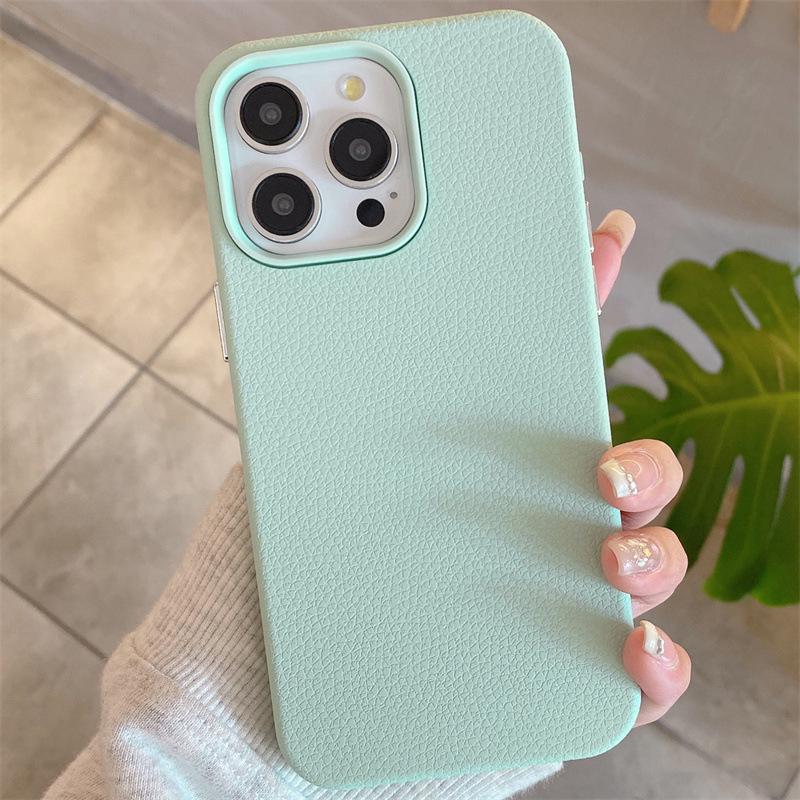 Doppeltes Leder-iPhone16e-Gehäuse Kompatibel mit Apple 16/15, Silikon 13, Hartschale 11, Grenzüberschreitend 14