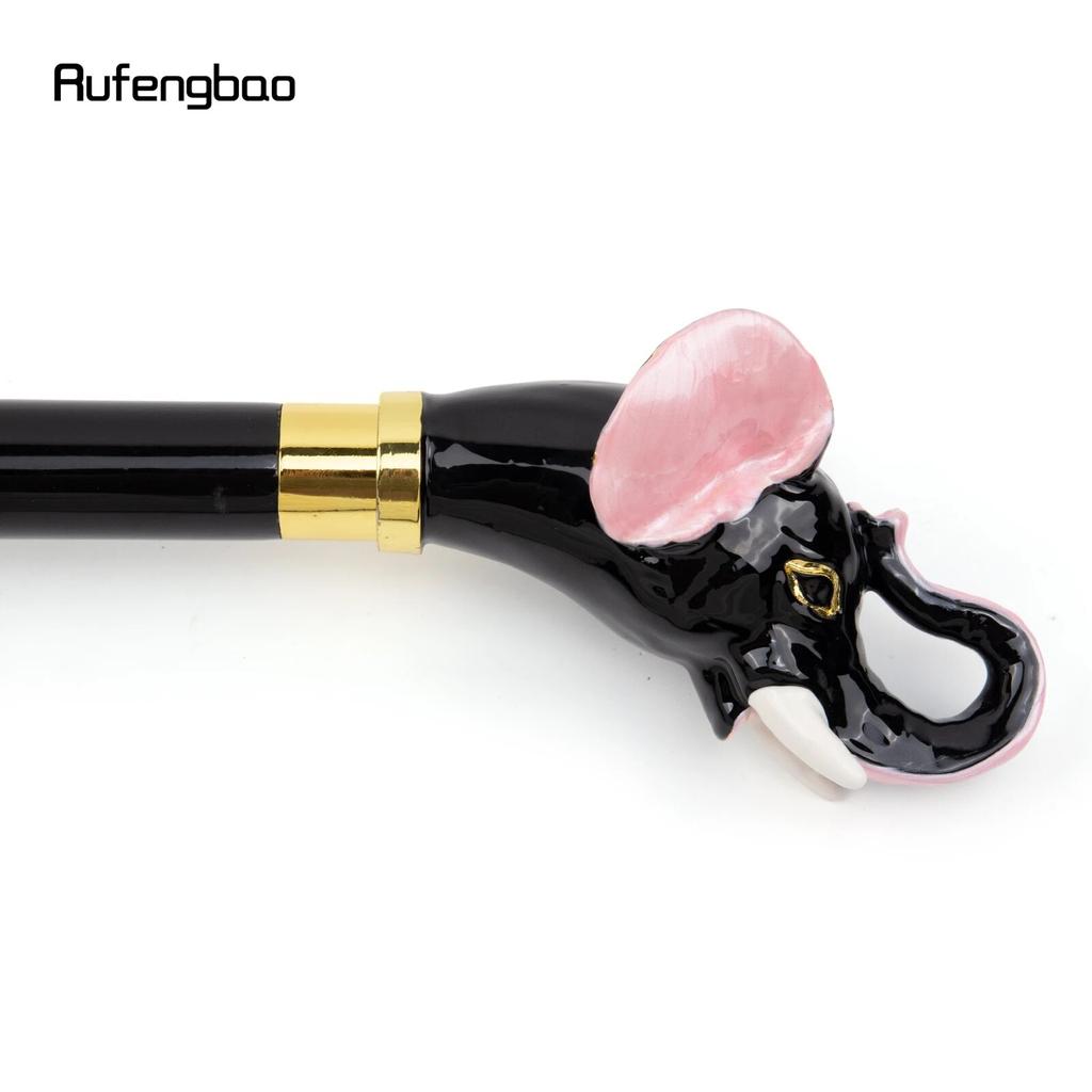 Ceramic Elephant Wooden Single Joint Fashion Wood Walking Stick Decorative Party Walking Cane Halloween Mace Wand Crosier 96cm