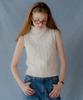 LETTER FROM MOON Cable Turtleneck Wool Vest (Ivory)