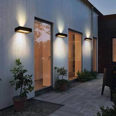 Solar Wall Lamp Outdoor Up & Down Glowing Wall Lights Modern Garden Corridor Terrace Human Body Induction IP54 Waterproof Lighti