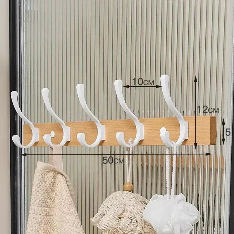 Bathroom Pendant Towel Holder Shower Rack Solid Wood Bathroom Shelf Shampoo Shower Gel Corner Holder Towel Bar Mobile Phone Rack