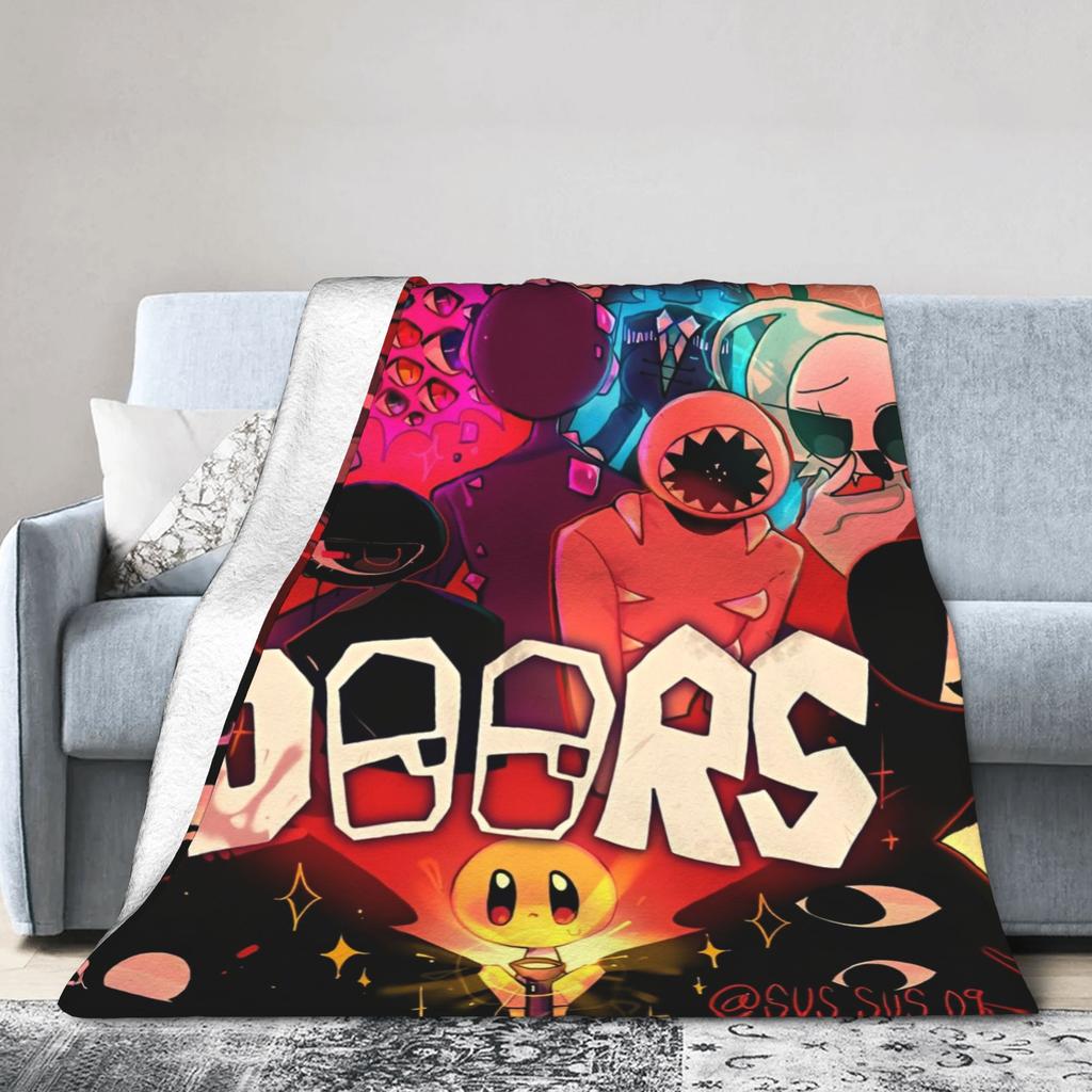 DOORS Horron Game Merch Blankets Soft Fleece Throw Blanket Cozy Bedding Throws