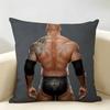 The RRock DDwayne Cushion Cover Natural Linen Organic Fabric DoubleSided Printing Room Sofa Decor Pillow Case