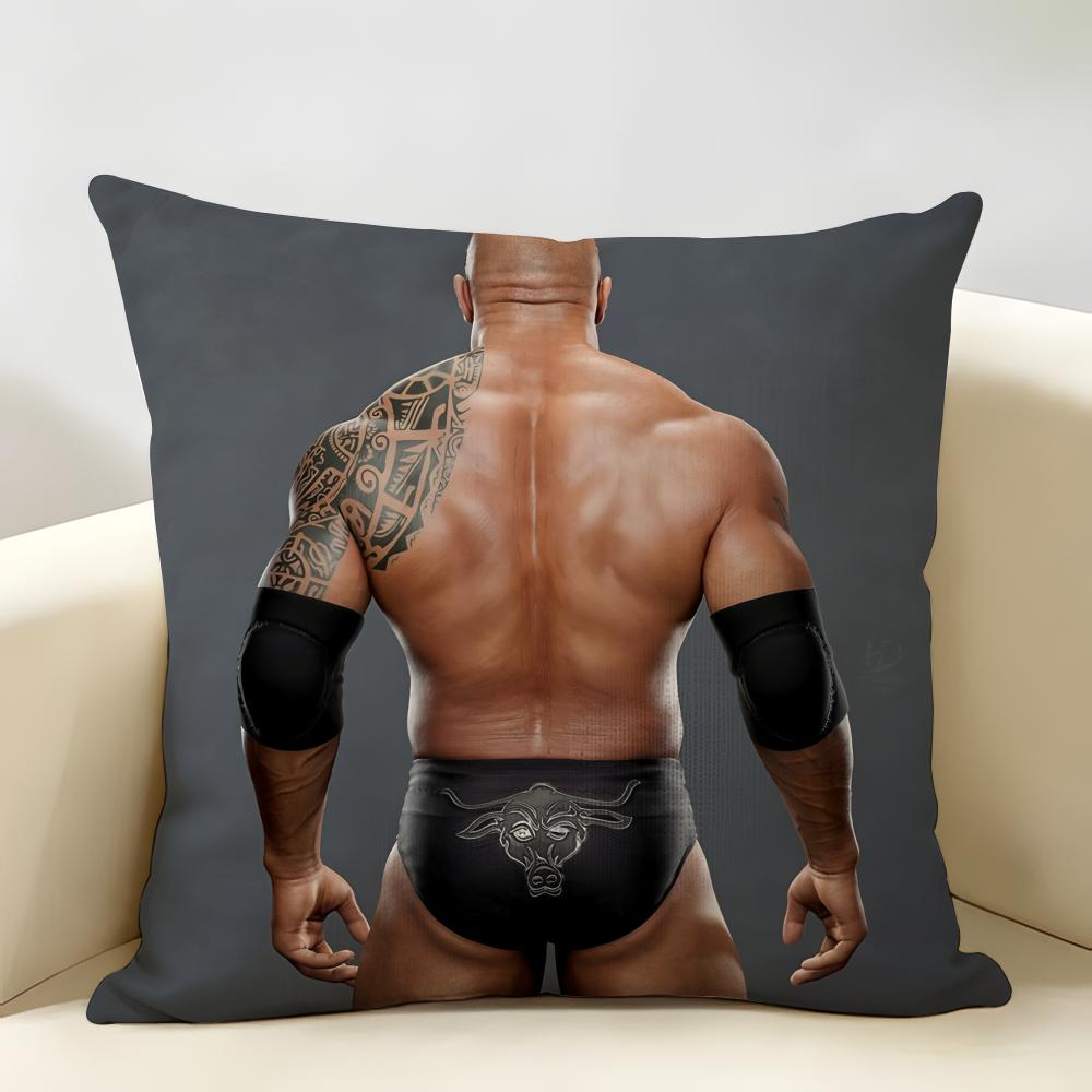 The RRock DDwayne Cushion Cover Natural Linen Organic Fabric DoubleSided Printing Room Sofa Decor Pillow Case
