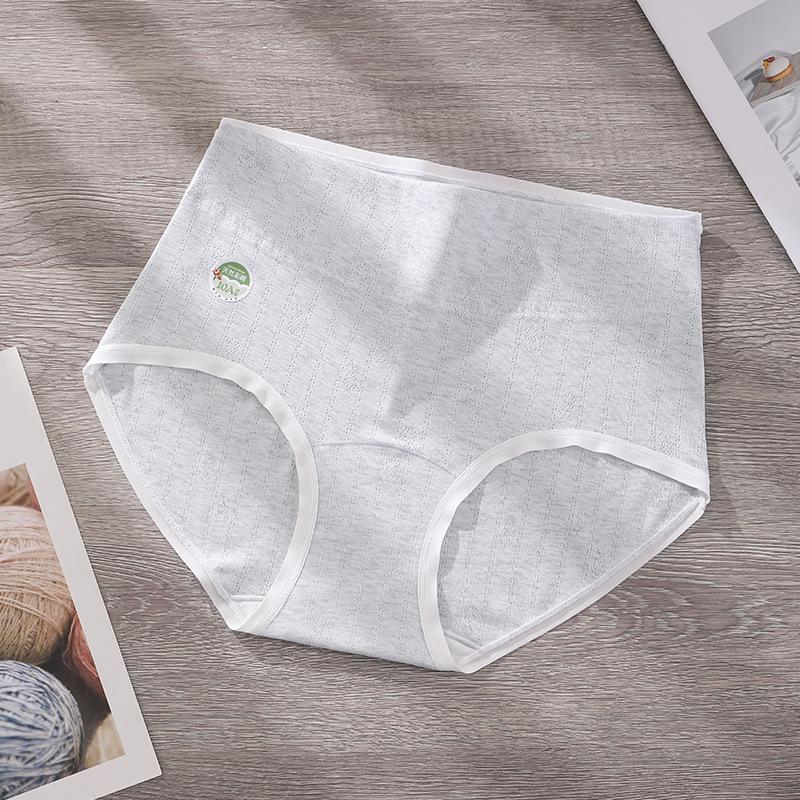Female Spring and Autumn Pure Cotton 10A Anti Bacterial High Waist Abdominal Extension Crotch No Trace Briefs