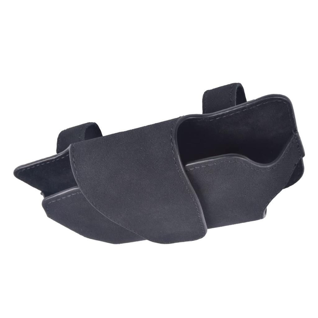 Fuji Drive Sunglasses Holder Universal Suede Magnetic Opening Car Sun Visor Smartphone Storage Pocket (Black)