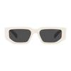 Prada Side Letter Logo Irregular Shape Sunglasses Men sunglasses White PR09ZS1425S0