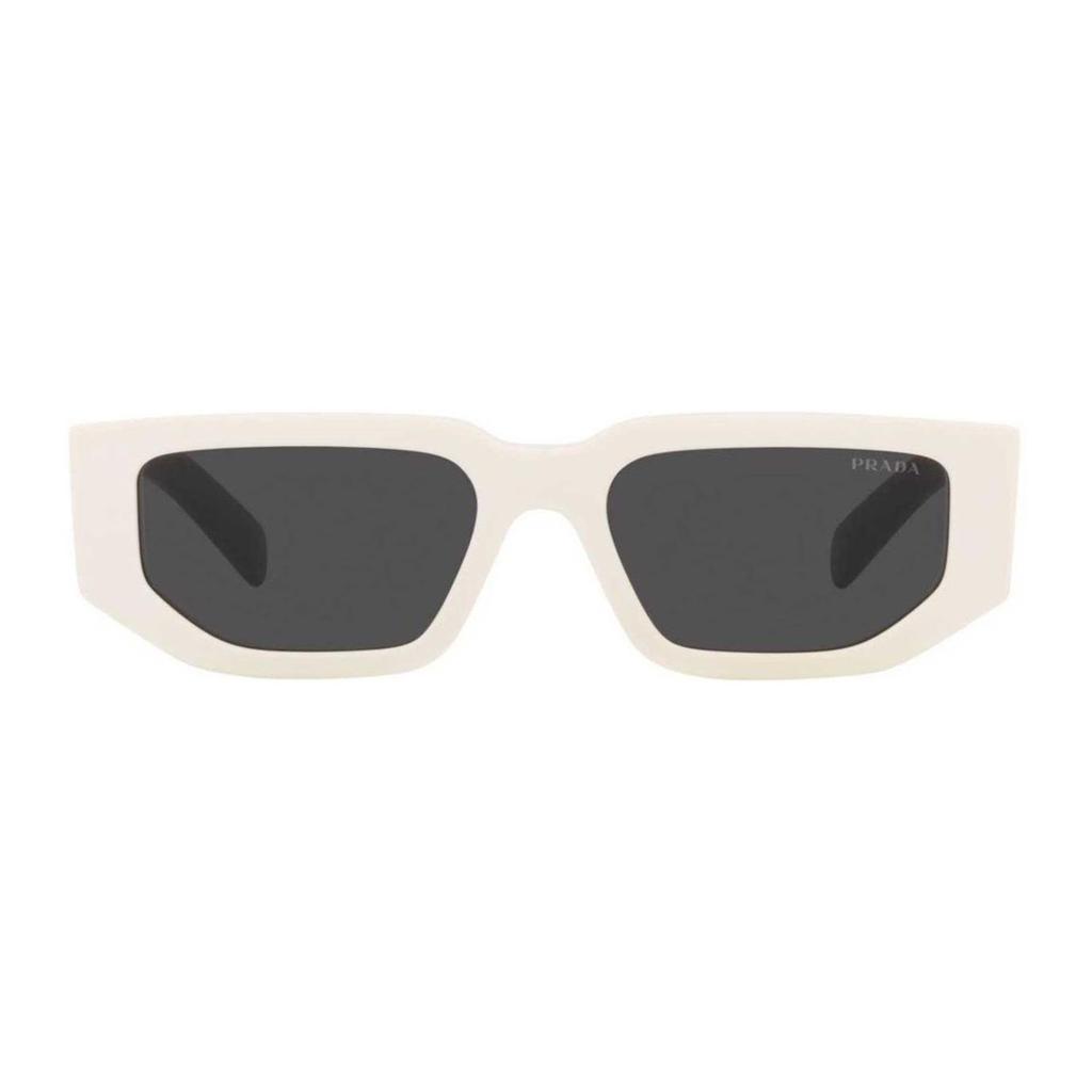 Prada Side Letter Logo Irregular Shape Sunglasses Men sunglasses White PR09ZS1425S0