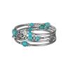 Retro tiger eye stone turquoise bead mixed with geometric pattern tube splicing multi-layer women's bracelet