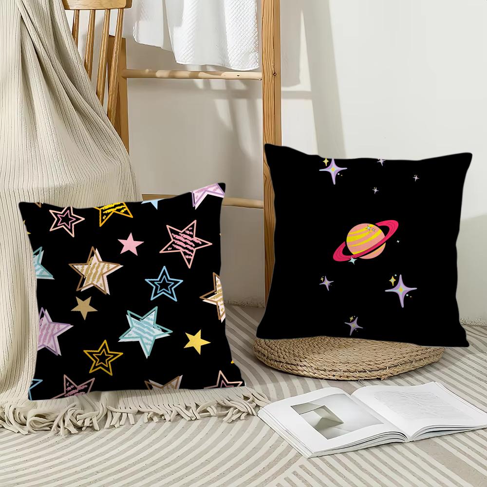 Abstract Star Art Cushion Cover Soft Plush Throw Pillow Cover | Double-Sided Decorative Cushion Case | Sofa Bedroom Home Decor