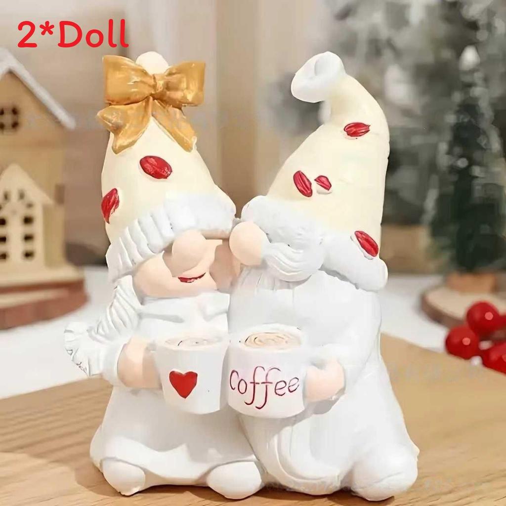 Christmas Couples Gnome Resin Figurine Set Home Decor Gift For Holiday Celebrations