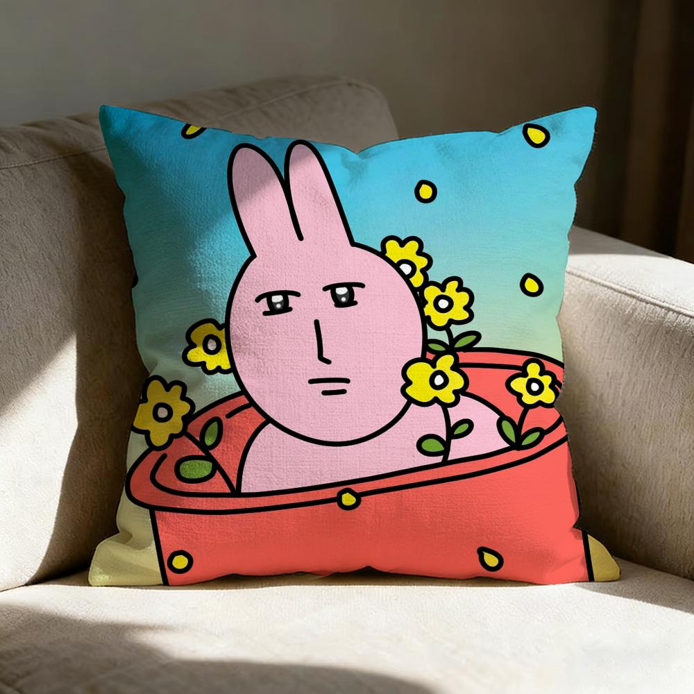My Friend Rrabbit Cute Pillow Case Pillowcase Doublesided Printed Sofa Cushion Bedroom Headboard Pillow