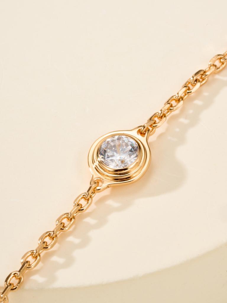 Little UFO Single Diamond Bracelet with Wilted Grid Pattern for Both Men and Women High Quality Daily Dressing Gift Daily Outfits