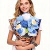 Handmade Crochet Flower Bouquet Knitted Rose Artificial Flowers For Home Decor Valentine's Day Mother's Day Anniversary Gift