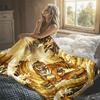 Japanese Tiger Surfing Wave Flannel Blanket Warm Soft Halloween Christmas Decorative Couch Warm Cozy All-Season Gift