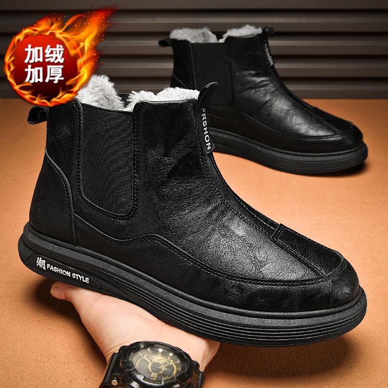 Snow boots shoes winter waterproof and non-slip sports high-top Martin boots piled thickened warm cotton shoes