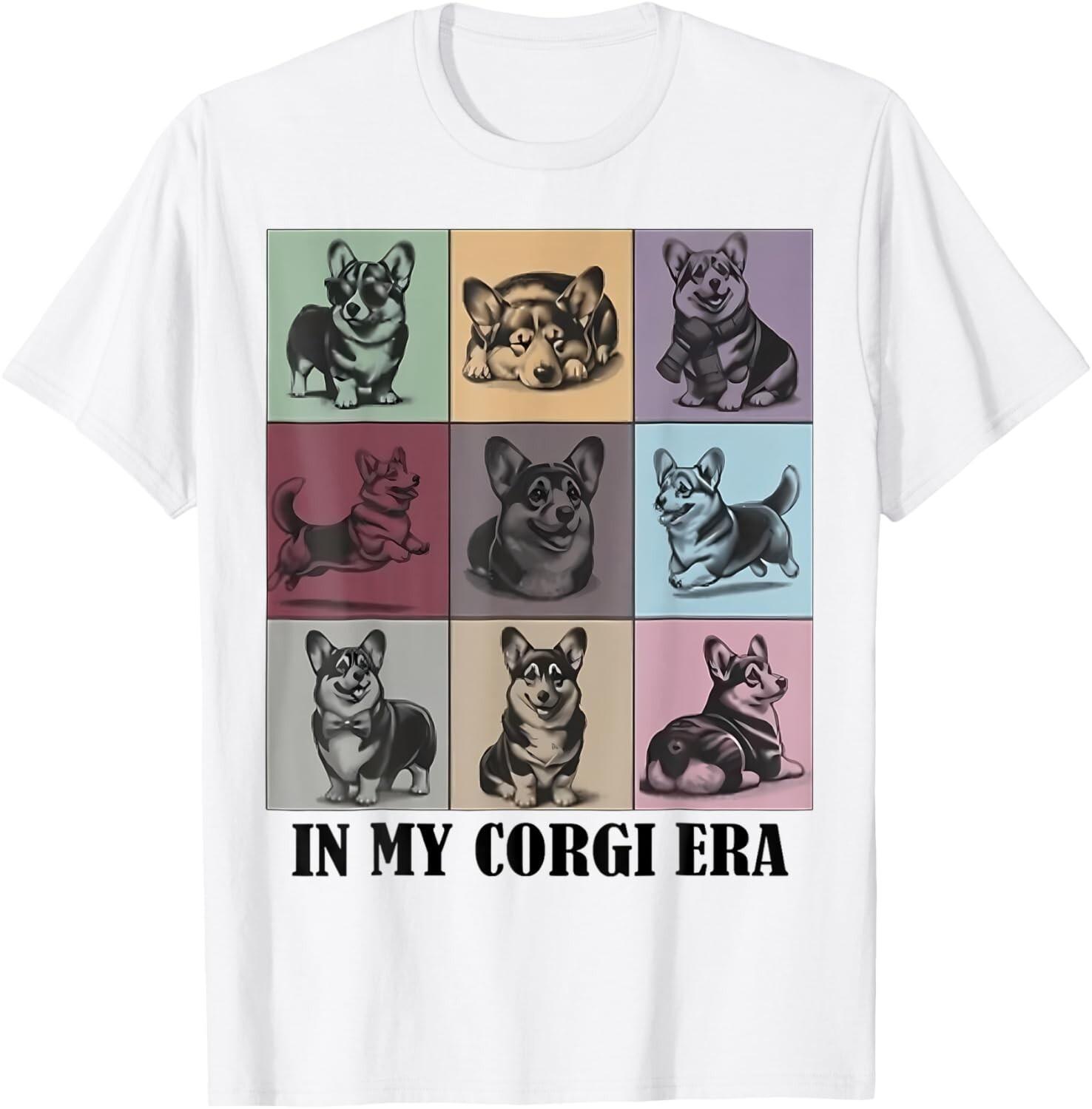 Retro In My Corgi Era Funny Corgi Mom Dog Lover unisex T-Shirt Mens Womens Tees Top 3XL