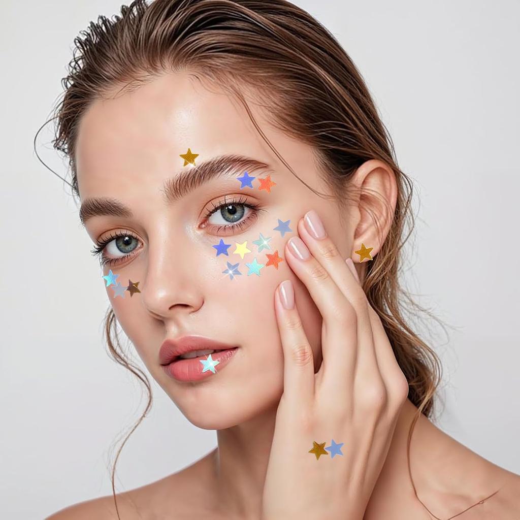 8000Pcs Star Confetti, 6 mm Stars Sequ for Table, Gold and Multicolor Star Confetti for Birthday Wedding Party Festival Decorations