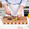 Tagliere da Cucina in Legno di Hevea a Scacchiera