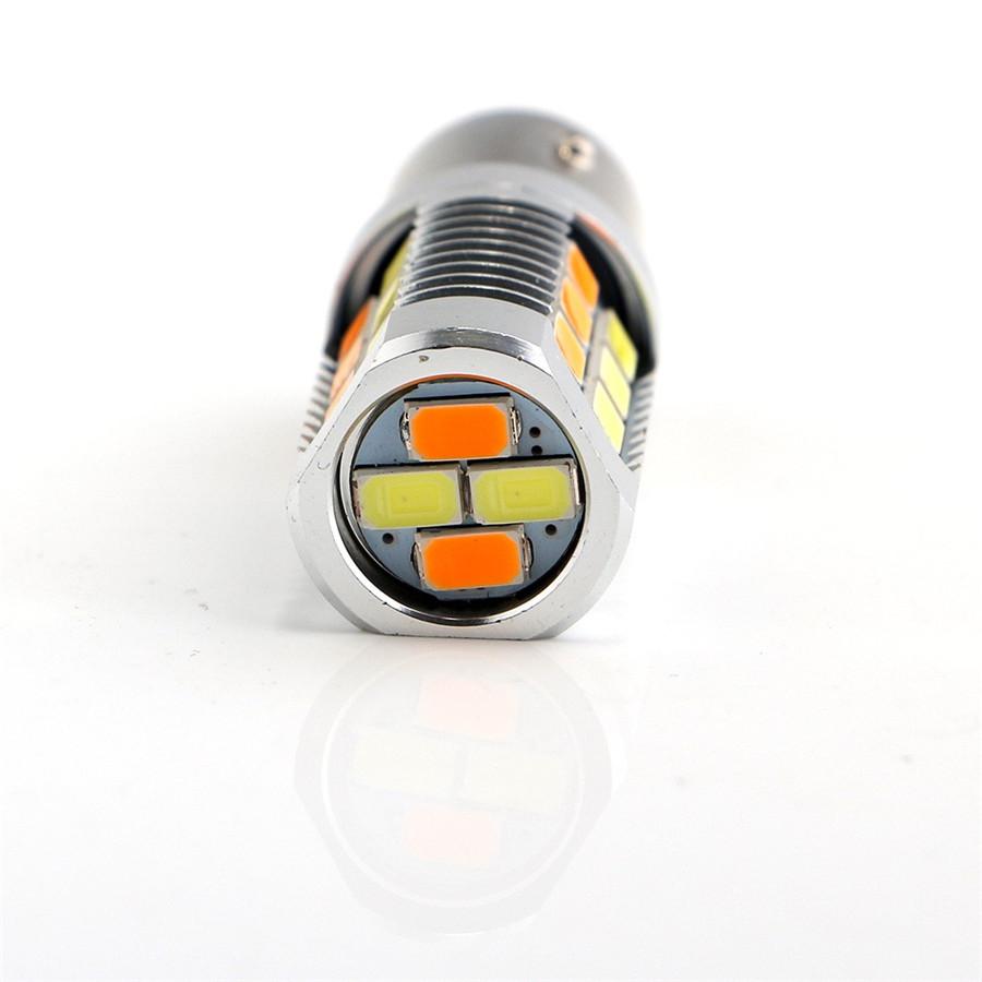 2pcs 1157/BAY15D SMD 5630SMD Amber White Switchback LED Turn Signal Light Bulbs