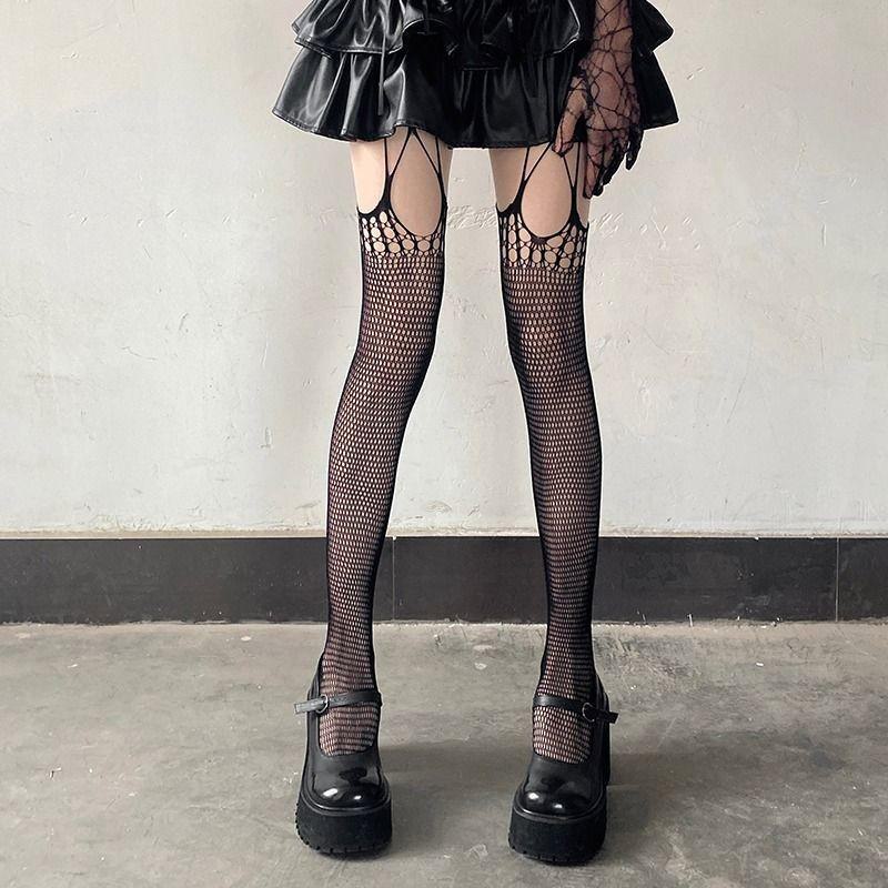 

Летние сексуальные сетчатые чулки с подвязками: Тонкие шелковистые черные колготки для женщин — чистое желание, горячий стиль, эффект похудения. One Size чёрный