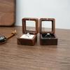 Compact Wood Rings Box Sturdy Rings Case for Engagement Portable Wood Ring Box for Wedding and Proposal Keepsakes