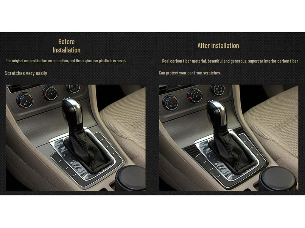 Compatible Carbon Fiber Interior Accessories for VW Golf 7: Console, Gear Shift, Cup Holder, A/C, Navigation Decor.