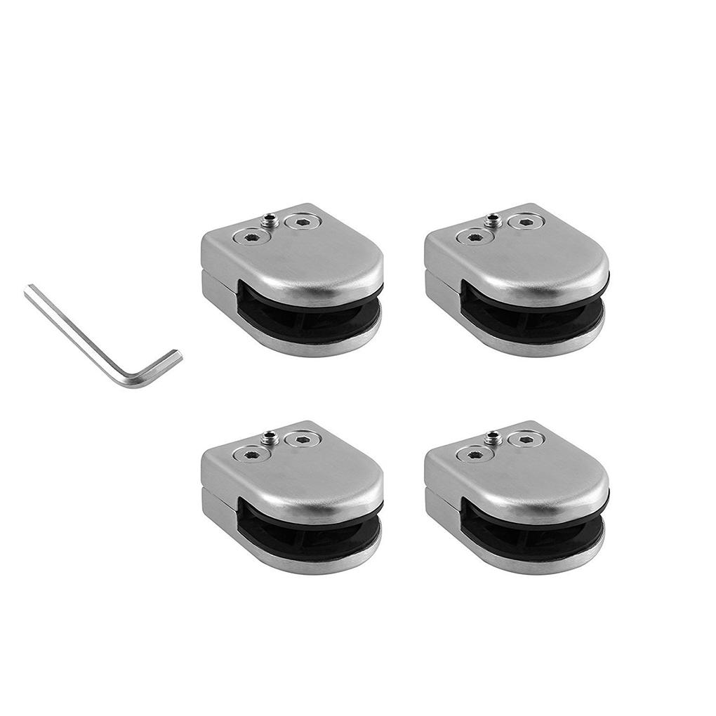 

4pcs Stainless Glass Clamps Clips for Balustrade Staircase Handrail Garden