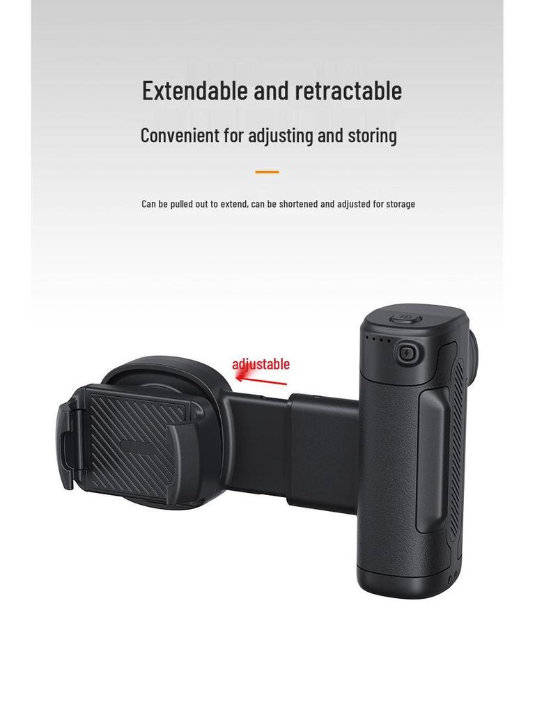 Bluetooth Single-Axis Camera Handle with Fill Light for Horizontal/Vertical Phone Photography & Selfies