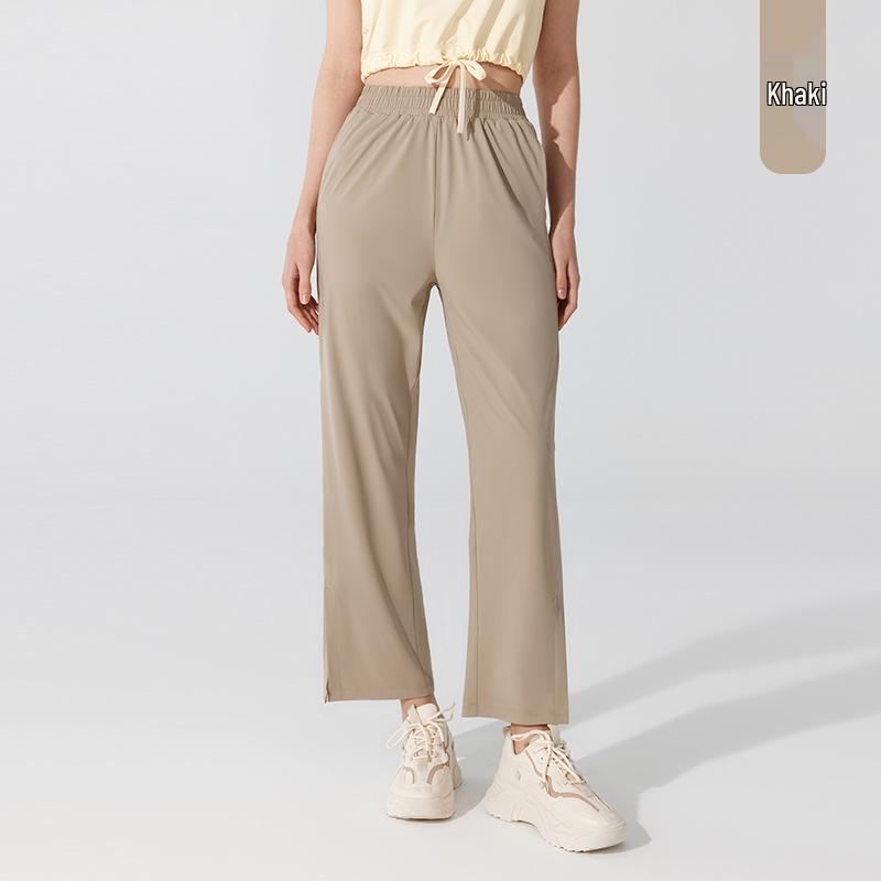 

Women s Cooling Wide-Leg Yoga Pants - Summer Sun Protection, High-Waist, Casual Drawstring, Slimming Fit Small