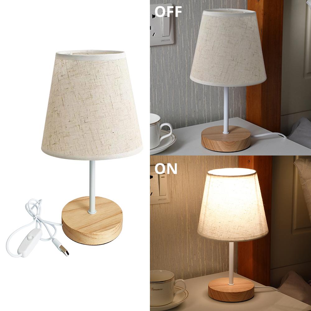 Látka z masivního dřeva Nordic Dekorativní stůl Ložnice Noční lampa Jednoduché kreativní dálkové ovládání Malé noční světlo Úspora energie LED