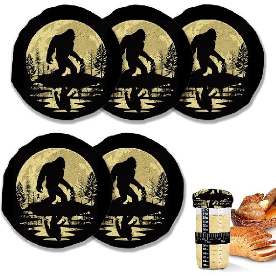 Sourdough Starter Cloth Covers Jars,Water Lotus Fermentation Cheese Fabric Lids,Fit Jars Mouth from 3-4 inch, 5 Pack